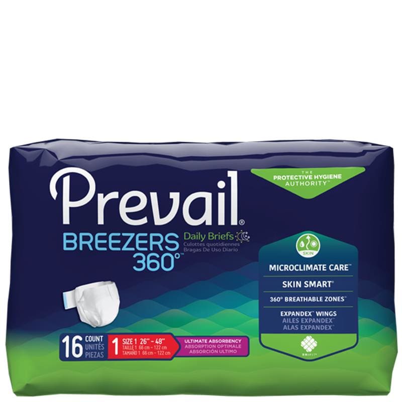First Quality Brief Prevail Air Plus Med 26In - 48In Case of 96 - Incontinence >> Briefs and Diapers - First Quality
