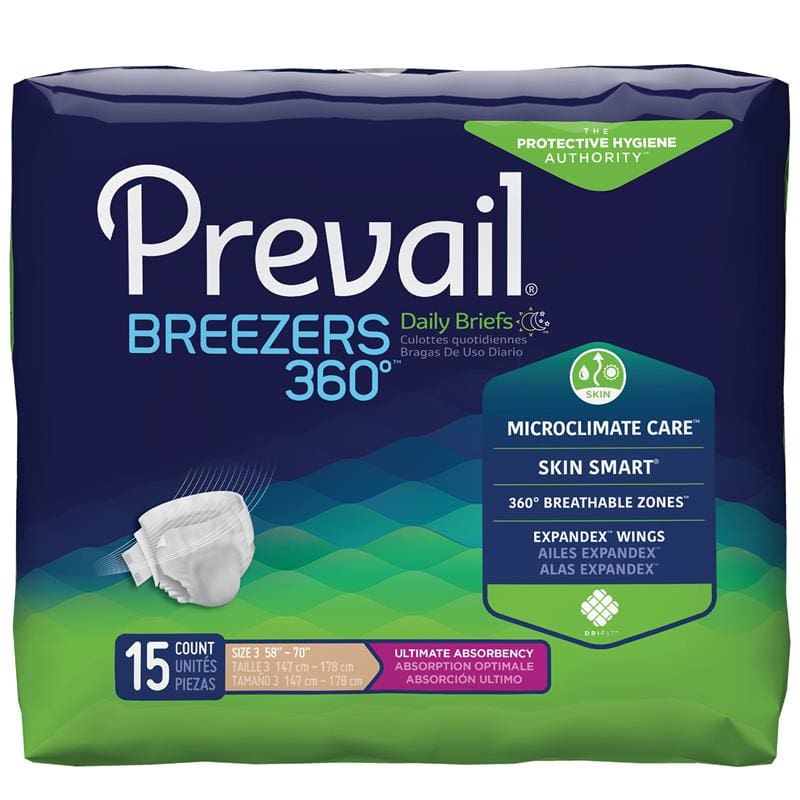 First Quality Brief Prevail Air Plus X-L 58In - 70In Case of 60 - Incontinence >> Briefs and Diapers - First Quality