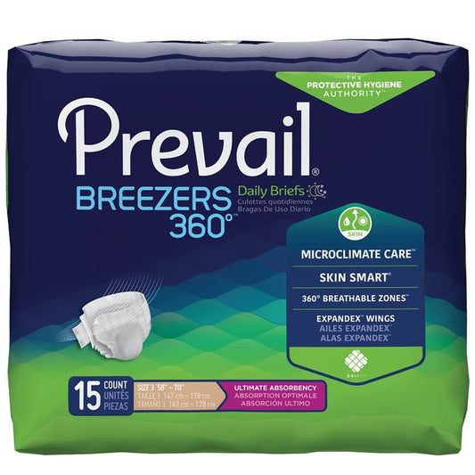 First Quality Brief Prevail Air Plus X-L 58In - 70In Case of 60 - Incontinence >> Briefs and Diapers - First Quality