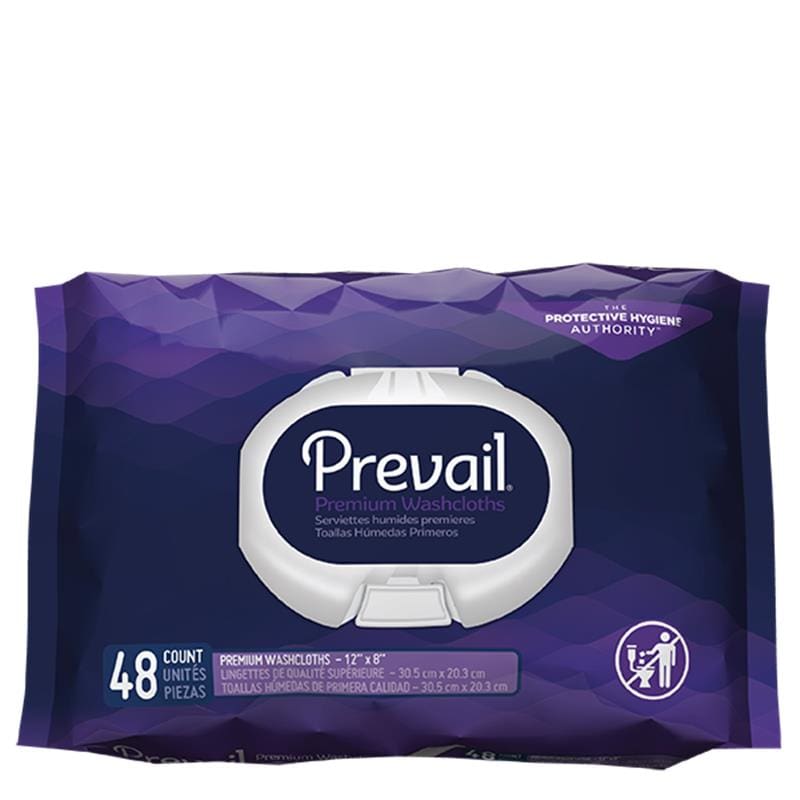 First Quality Prevail Premium Washcloth 12 X 8 Pk48 Case of 12 - Incontinence >> Briefs and Diapers - First Quality