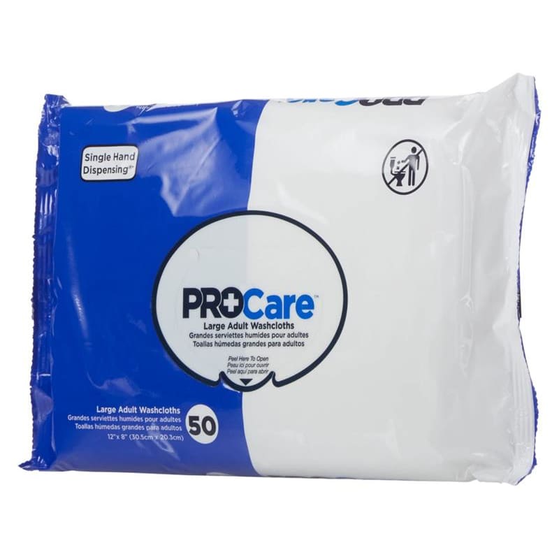 First Quality Procare Adult Washcloth - Soft Pack Aloe Case of 12 - Incontinence >> Wipes - First Quality