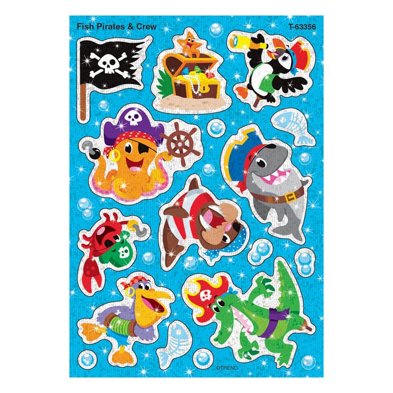 Fish Pirates & Crew Sparkle Stickrs 32 Ct (Pack of 12) - Stickers - Trend Enterprises Inc.
