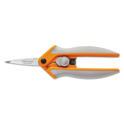 Fiskars Easy Action Micro-tip Scissors Pointed Tip 5 Long 1.75 Cut Length Gray Straight Handle - School Supplies - Fiskars®