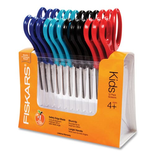 Fiskars Kids/student Scissors Pointed Tip 5 Long 1.75 Cut Length Assorted Straight Handles 12/pack - School Supplies - Fiskars®