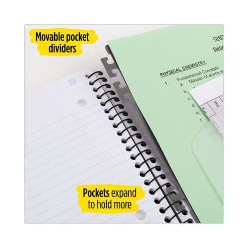 Five Star Advance Wirebound Notebook 5 Subject 10 Pockets Medium/college Rule Randomly Assorted Covers 11 X 8.5 200 Sheets - School Supplies