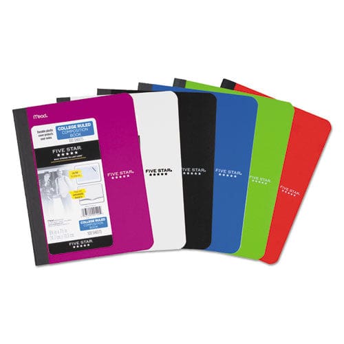 Five Star Composition Book Medium/college Rule Randomly Assorted Cover (black/cobalt Blue/lime/red/teal/yellow) 9.75 X 7.5,100 Sheet -