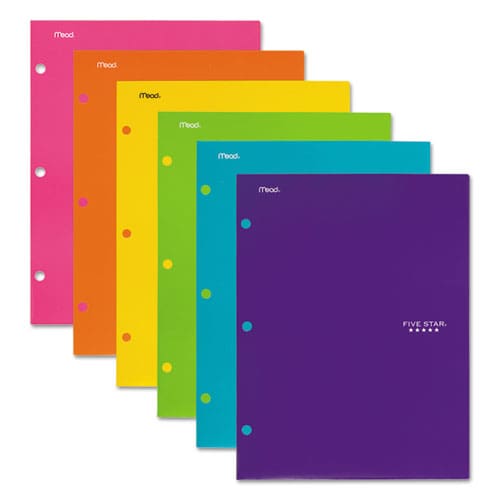 Five Star Four-pocket Portfolio 11 X 8.5 Assorted Colors Trend Design 6/pack - School Supplies - Five Star®