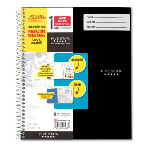 Five Star Interactive Notebook 1 Subject Medium/college Rule Green Cover 11 X 8.5 100 Sheets - School Supplies - Five Star®