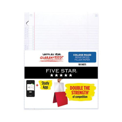 Five Star Reinforced Filler Paper 3-hole 8.5 X 11 College Rule 100/pack - School Supplies - Five Star®
