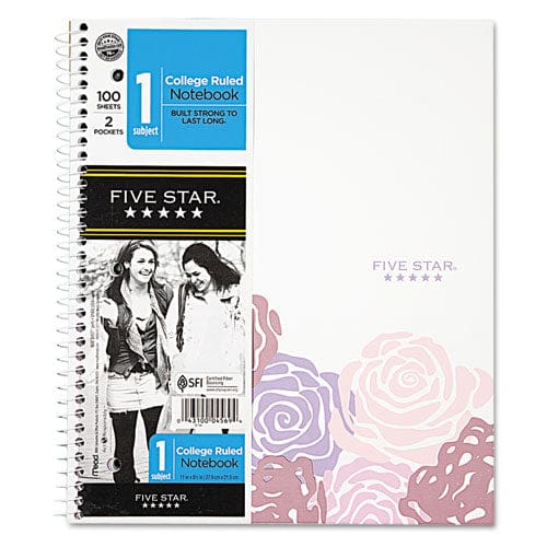 Five Star Style Wirebound Notebook 1 Subject Medium/college Rule Assorted Geometrics Covers 11 X 8.5 100 Sheets 3/pack - School Supplies -