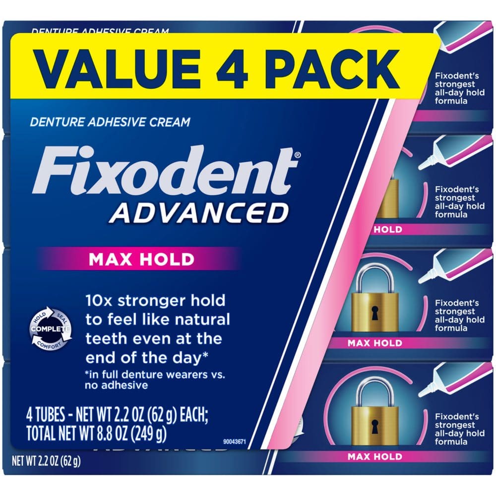 Fixodent Advanced Max Hold Denture Adhesive (2.2 oz. 4 pk.) - Denture Care - Fixodent Advanced
