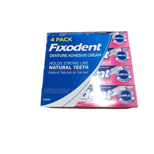 Fixodent Complete Original Denture Adhesive Cream, 4 pk./2.4 oz. - ShelHealth.Com