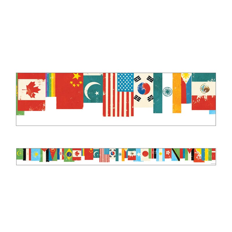 Flags Straight Borders All Are Welcome (Pack of 10) - Border/Trimmer - Carson Dellosa Education