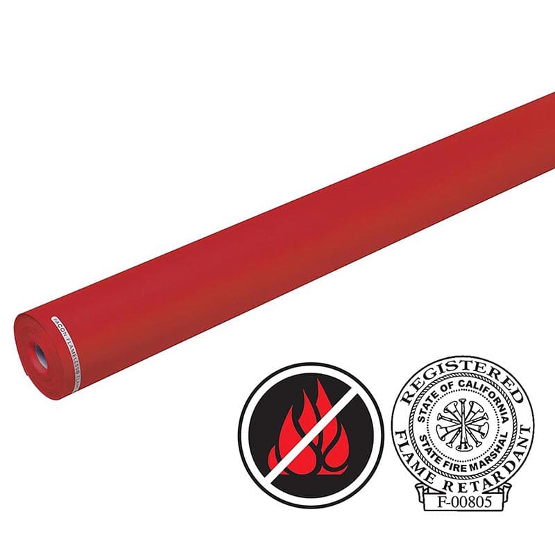 Flame Retardant Paper Cherry Red 48X100 1 Roll - Bulletin Board & Kraft Rolls - Dixon Ticonderoga Co - Pacon