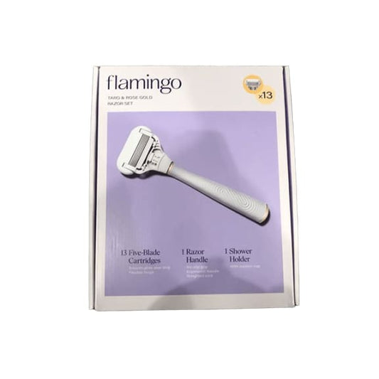 flamingo Razor Set (13 x Cartridges, 1 x Razol Handle, 1 x Shower Holder) - ShelHealth.Com