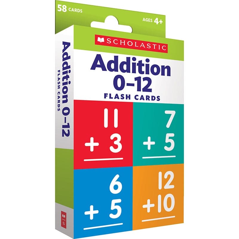 Flash Cards Addition To 12 (Pack of 12) - Letter Recognition - Scholastic Teaching Resources