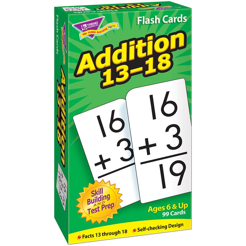 Flash Cards Addition 13-18 99/Box (Pack of 6) - Flash Cards - Trend Enterprises Inc.