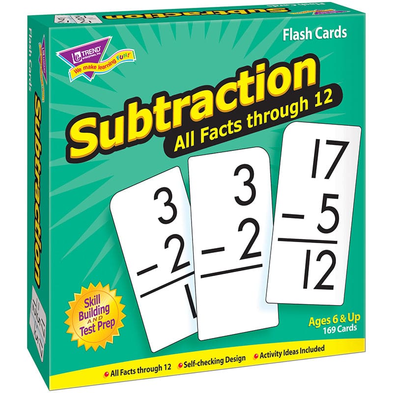 Flash Cards All Facts 169/Box 0-12 Subtraction (Pack of 2) - Flash Cards - Trend Enterprises Inc.