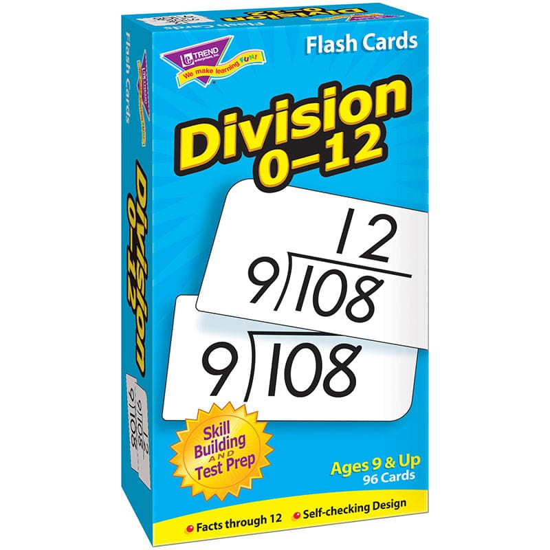 Flash Cards Division 0-12 91/Box (Pack of 6) - Flash Cards - Trend Enterprises Inc.