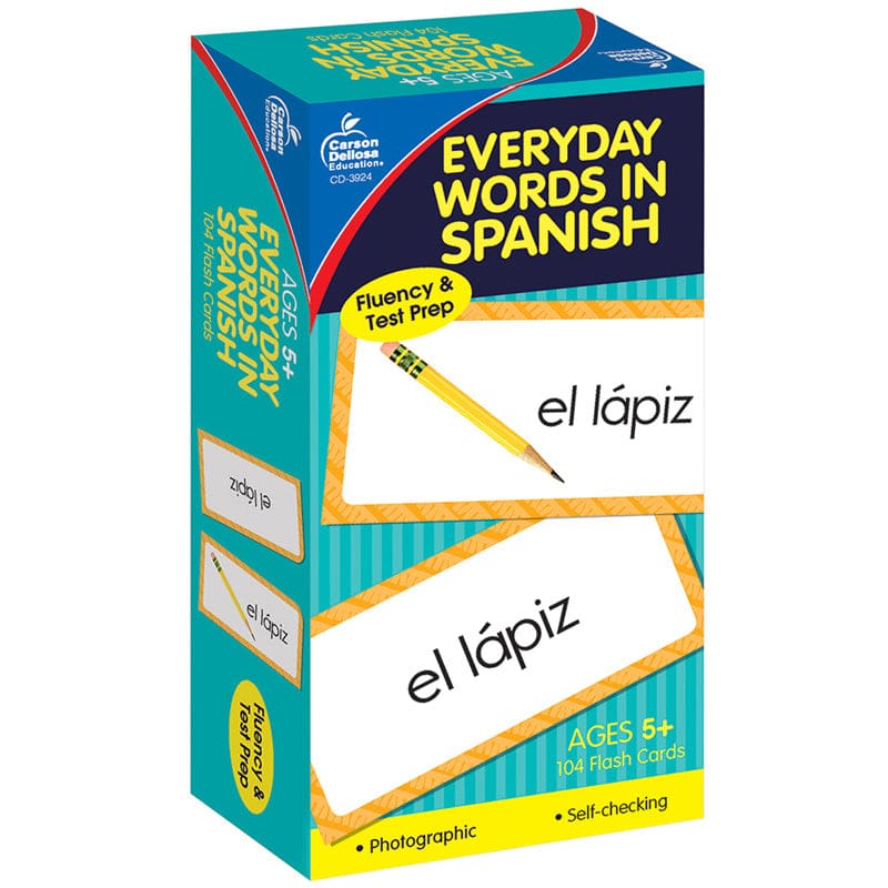 Flash Cards Everyday Words In Spanish Photographic (Pack of 6) - Flash Cards - Carson Dellosa Education
