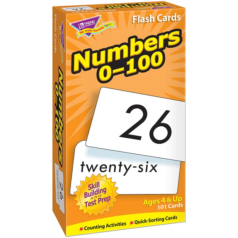 Flash Cards Numbers 0-100 101/Box (Pack of 6) - Flash Cards - Trend Enterprises Inc.