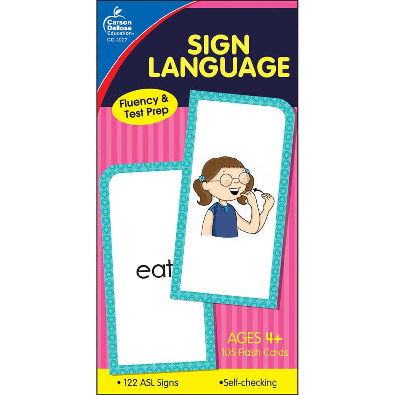 Flash Cards Sign Language (Pack of 6) - Sign Language - Carson Dellosa Education