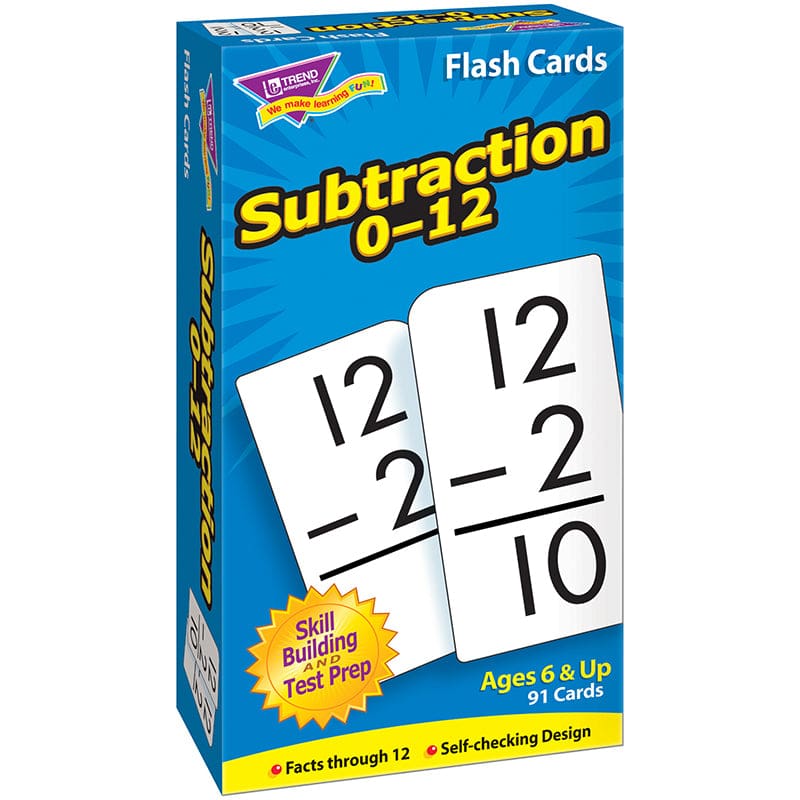 Flash Cards Subtraction 0-12 91/Box (Pack of 6) - Flash Cards - Trend Enterprises Inc.