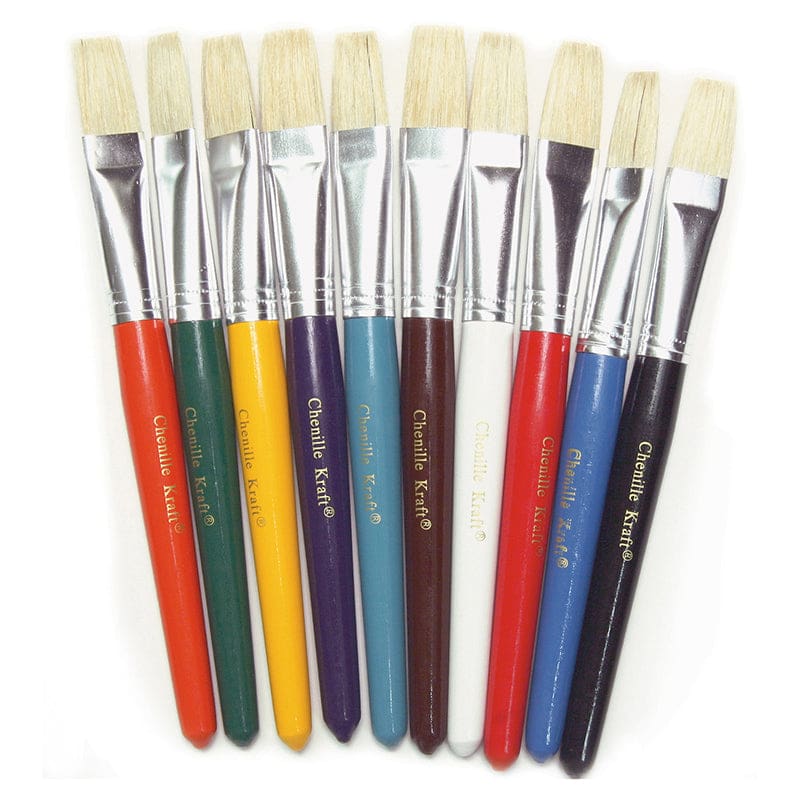 Flat Handle Brushes 10/Set (Pack of 6) - Paint Brushes - Dixon Ticonderoga Co - Pacon