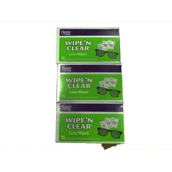 Flents Wipe 'N Clear Lens Cleaning Wipes | 3 Portable Boxes Of 75 | 225 Count - ShelHealth.Com
