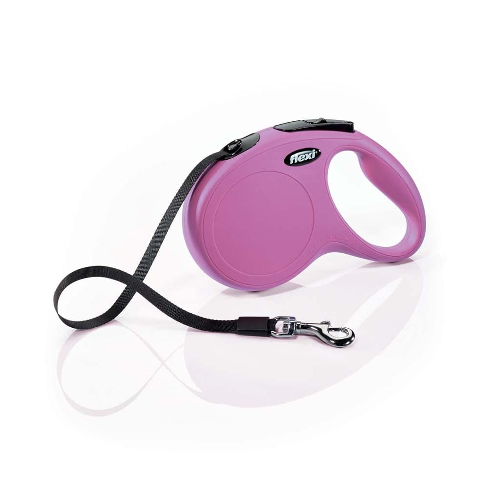 Flexi Classic Retractable Tape Dog Leash Pink 16 ft Medium - Pet Supplies - Flexi