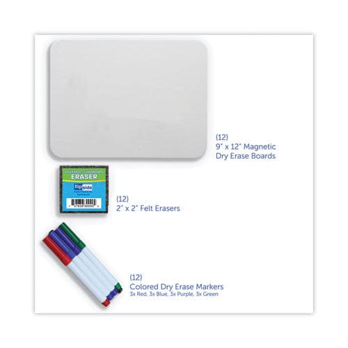 Flipside Magnetic Dry Erase Board Set 12 X 9 White Surface 12/pack - School Supplies - Flipside