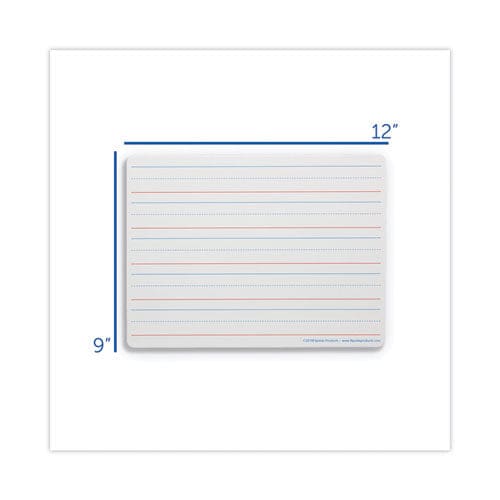 Flipside Two-sided Red And Blue Ruled Dry Erase Board 12 X 9 Ruled White Front/unruled White Back 24/pack - School Supplies - Flipside
