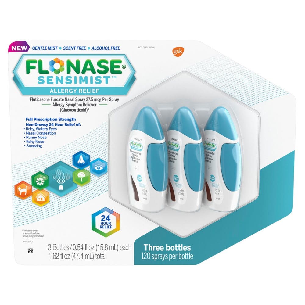 FLONASE Sensimist Allergy 24 Hour Relief Spray (120 sprays per bottle 3 ct.) - Allergy & Sinus - FLONASE
