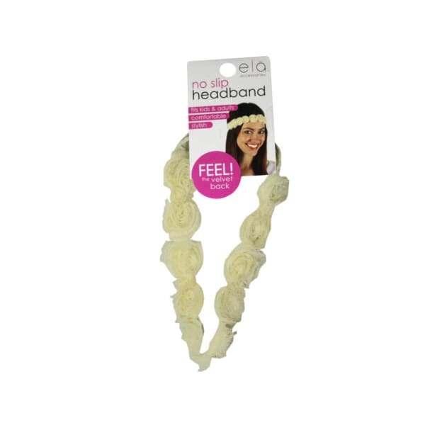 floral headband in cream (Pack of 24) - Hair Care - bulk buys