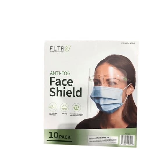 FLTR FLTR Anti-Fog Face Shield, 10 Pack