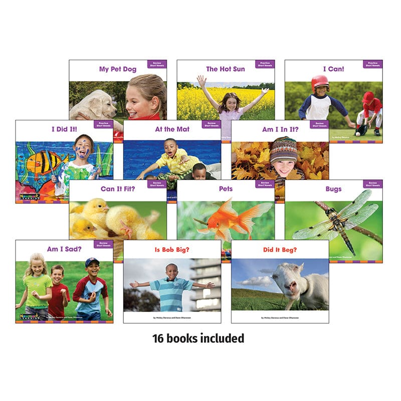 Fluency Gr K-1 Short Vowels 16 Books - Learn To Read Readers - Newmark Learning