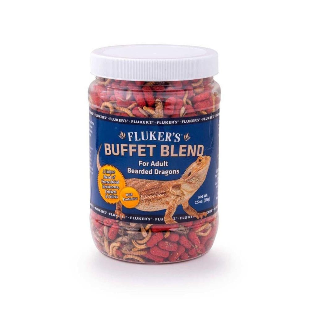 Flukers Buffet Blend Adult Bearded Dragon Formula Freeze Dried Food 7.5 oz - Pet Supplies - Flukers Buffet