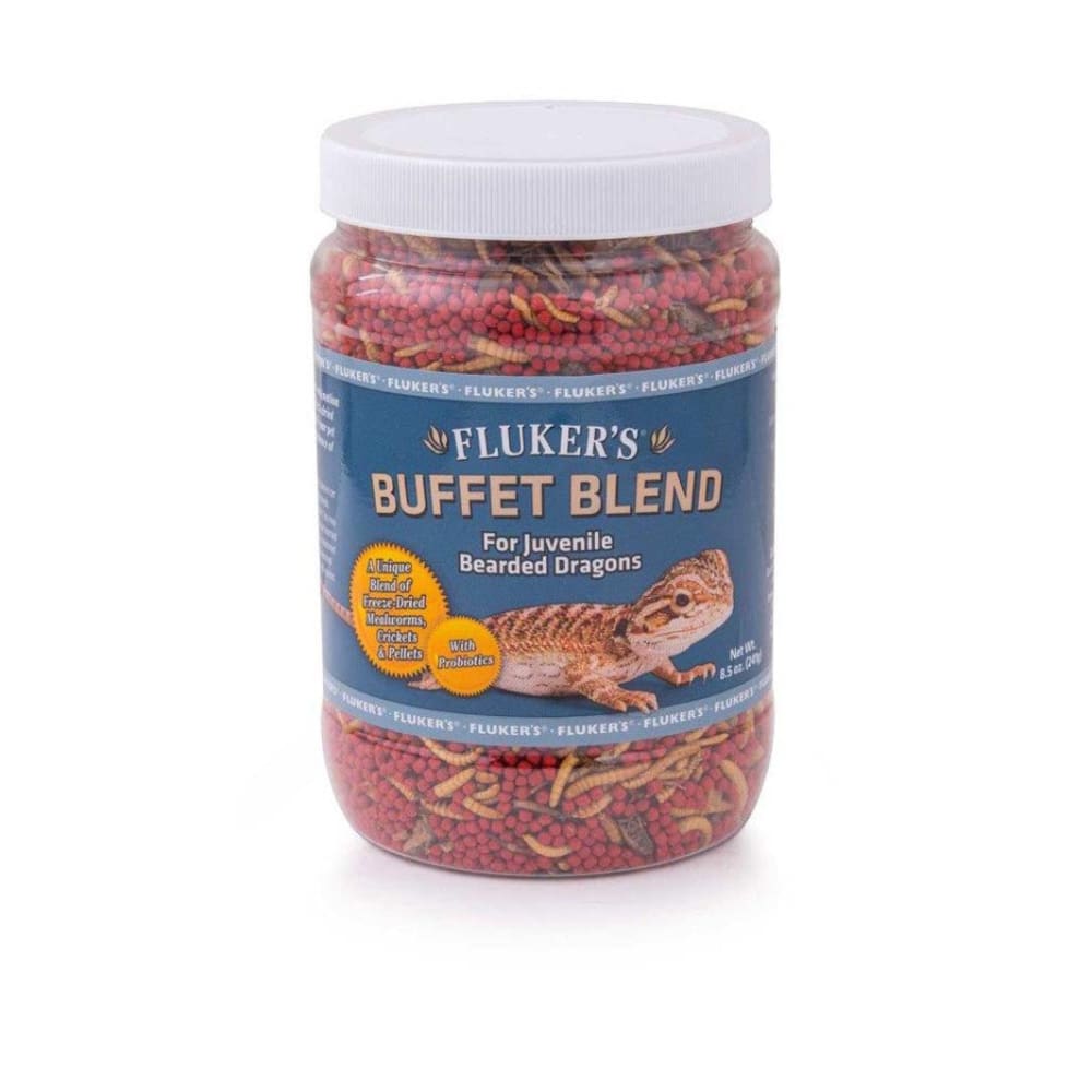 Flukers Buffet Blend Juvenile Bearded Dragon Formula Freeze Dried Food 8.5 oz - Pet Supplies - Flukers Buffet