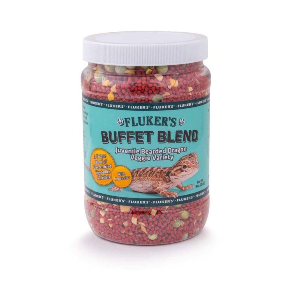 Flukers Buffet Blend Juvenile Bearded Dragon Veggie Variety Freeze Dried Food 9 oz - Pet Supplies - Flukers Buffet