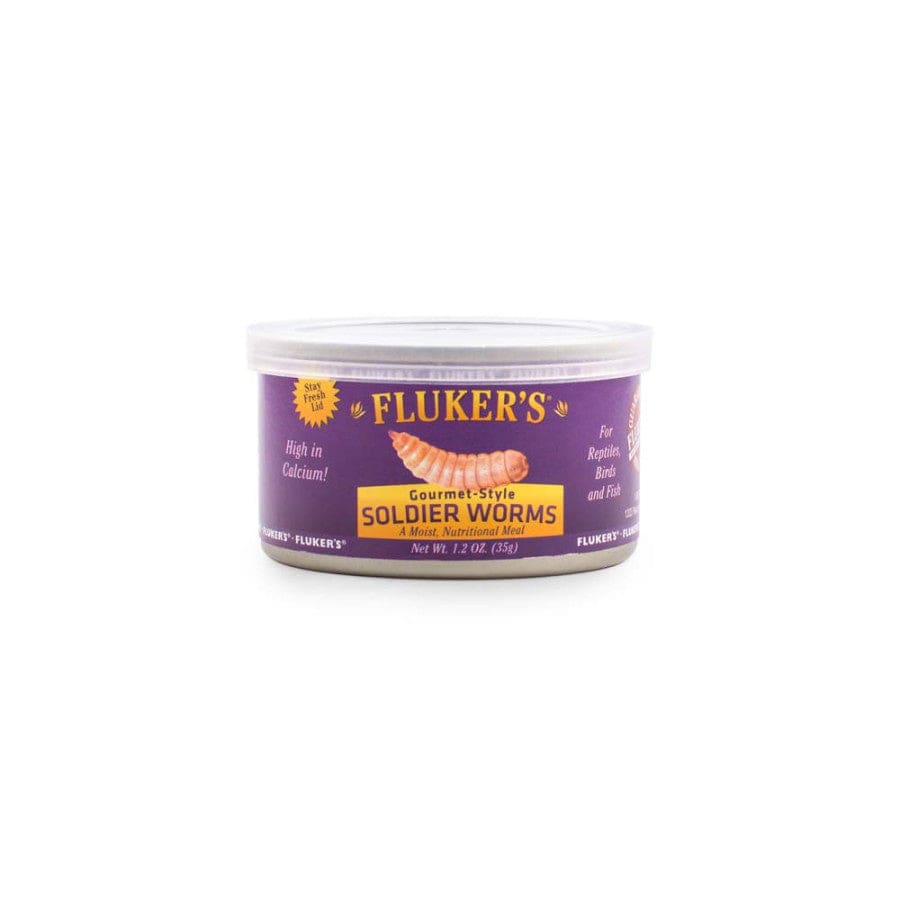 Flukers Gourmet-Style Canned Soldier Worms Reptile Wet Food 1.2 oz - Pet Supplies - Flukers