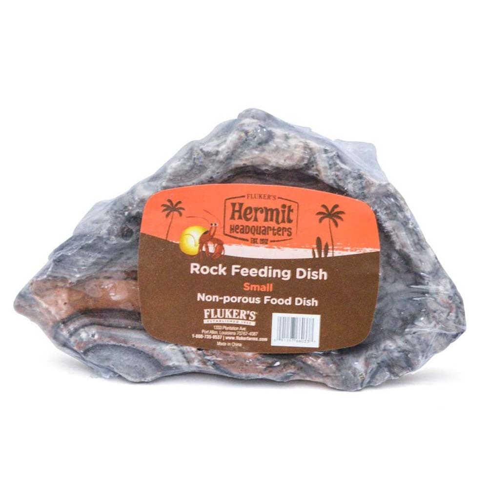 Fluker’s Hermit Crab Rock Feeding Dish Black Small - Pet Supplies - Fluker’s