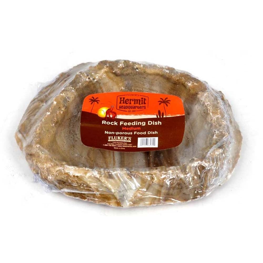 Fluker’s Hermit Crab Rock Feeding Dish Brown Medium - Pet Supplies - Fluker’s