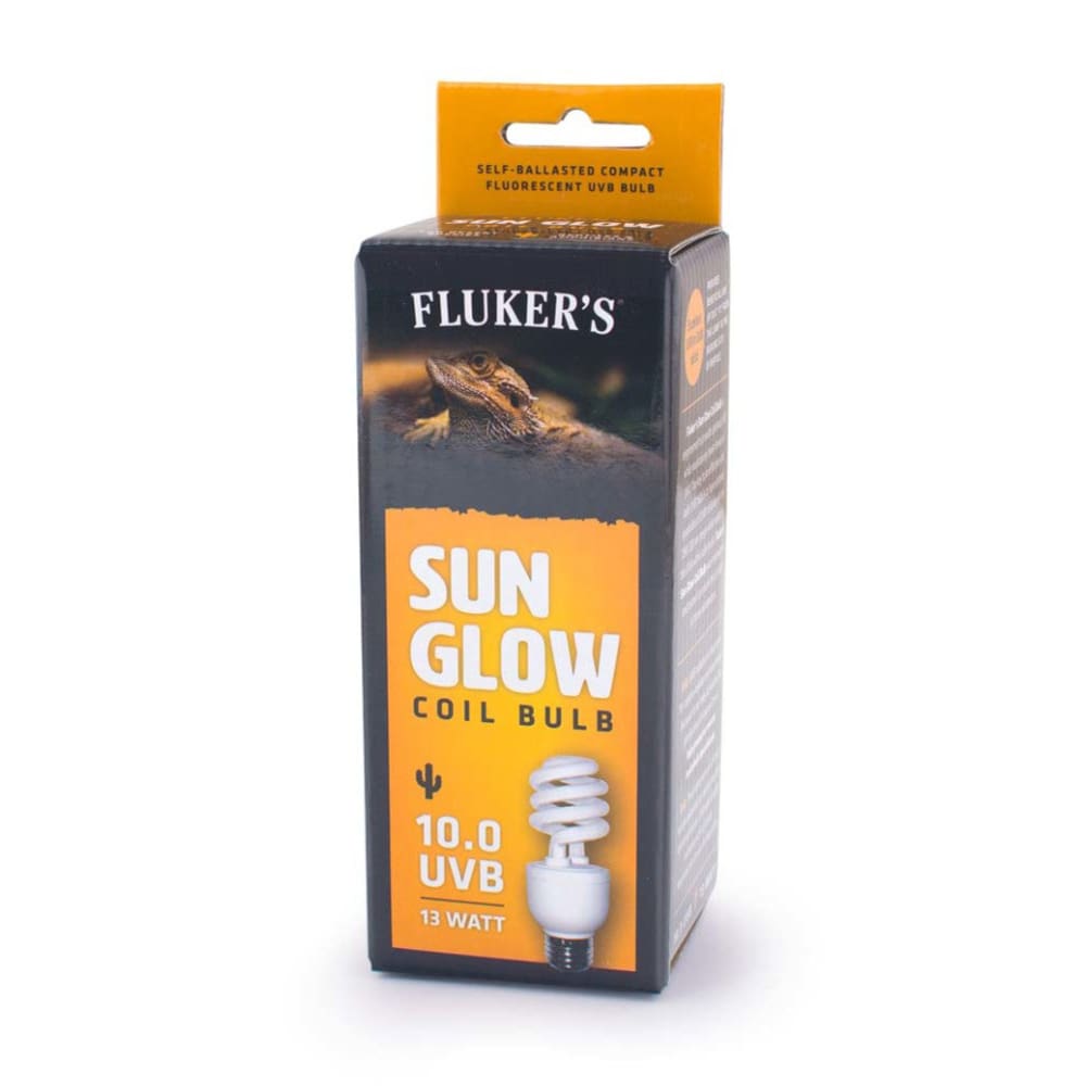 Flukers Sun Glow 10.0 UVB Desert Coil Bulb White 13 Watt - Pet Supplies - Flukers
