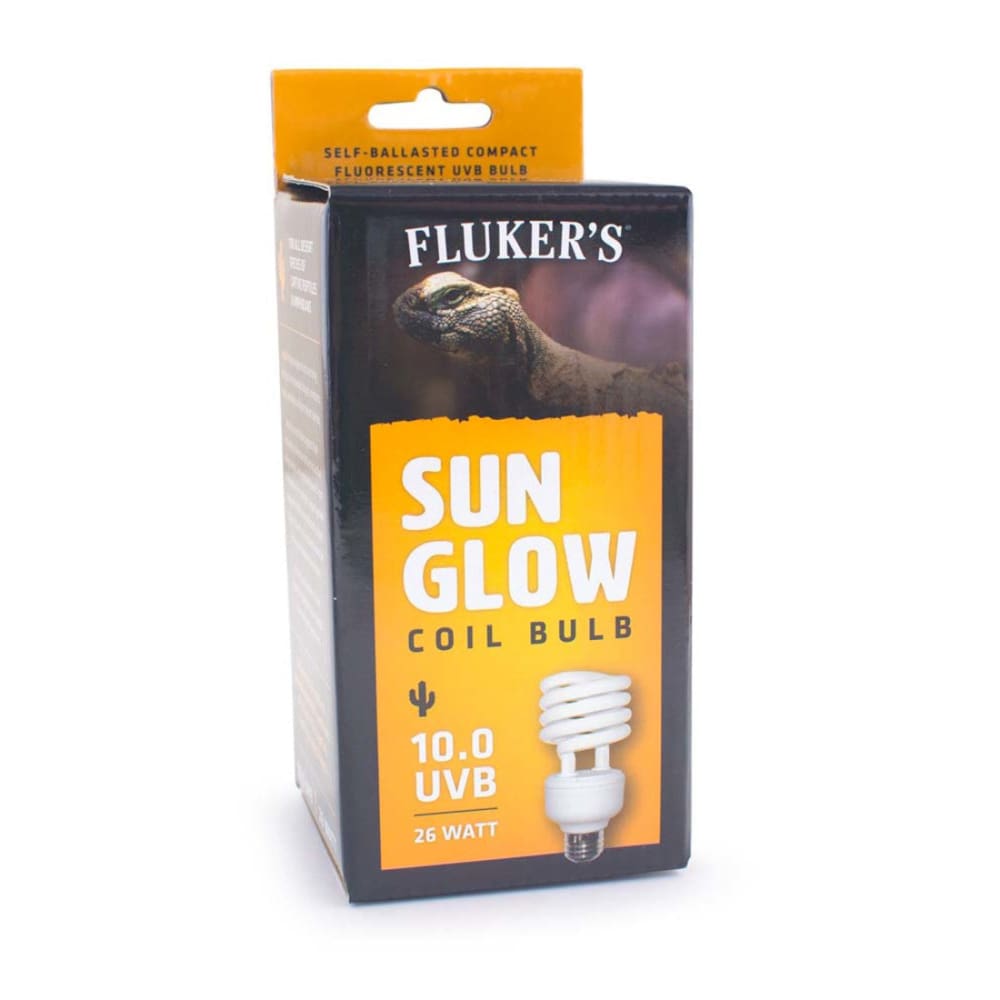 Flukers Sun Glow 10.0 UVB Desert Coil Bulb White 26 Watt - Pet Supplies - Flukers