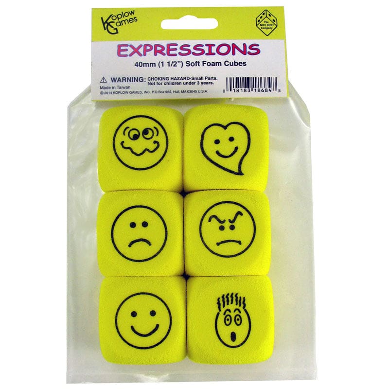 Foam Expressions Dice Set Of 6 (Pack of 6) - Dice - Koplow Games Inc.