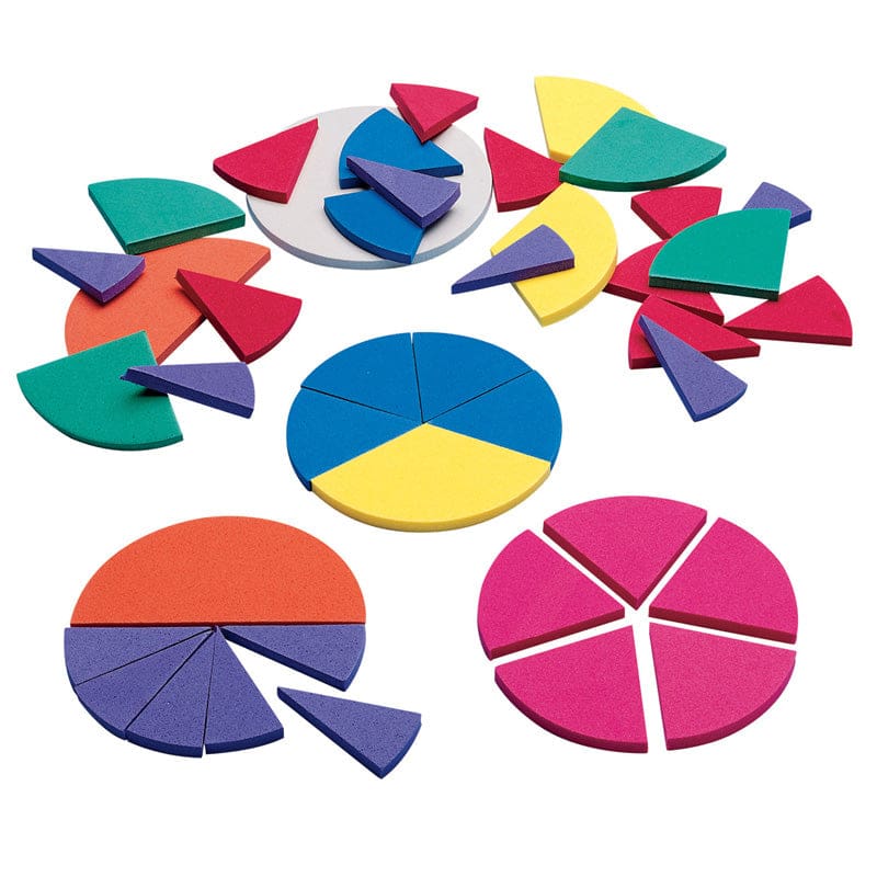 Foam Fraction Circles (Pack of 12) - Fractions & Decimals - Didax