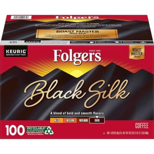 Folgers Black Silk Coffee K-Cups Dark Roast (100 ct.) - Folgers