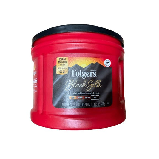 Folgers Folgers Black Silk Ground Coffee, Smooth Dark Roast Coffee, 24.2 Ounce Canister