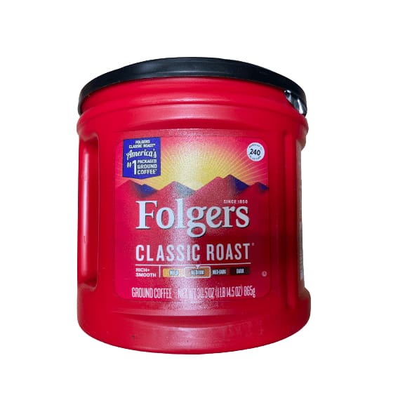 Folgers Folgers Classic Roast Ground Coffee, Medium Roast Coffee, 25.9 Ounce Canister
