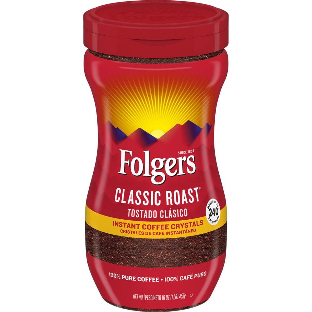 Folgers Classic Roast Instant Coffee Crystals (16 oz.) - Coffee Tea & Cocoa - Folgers Classic